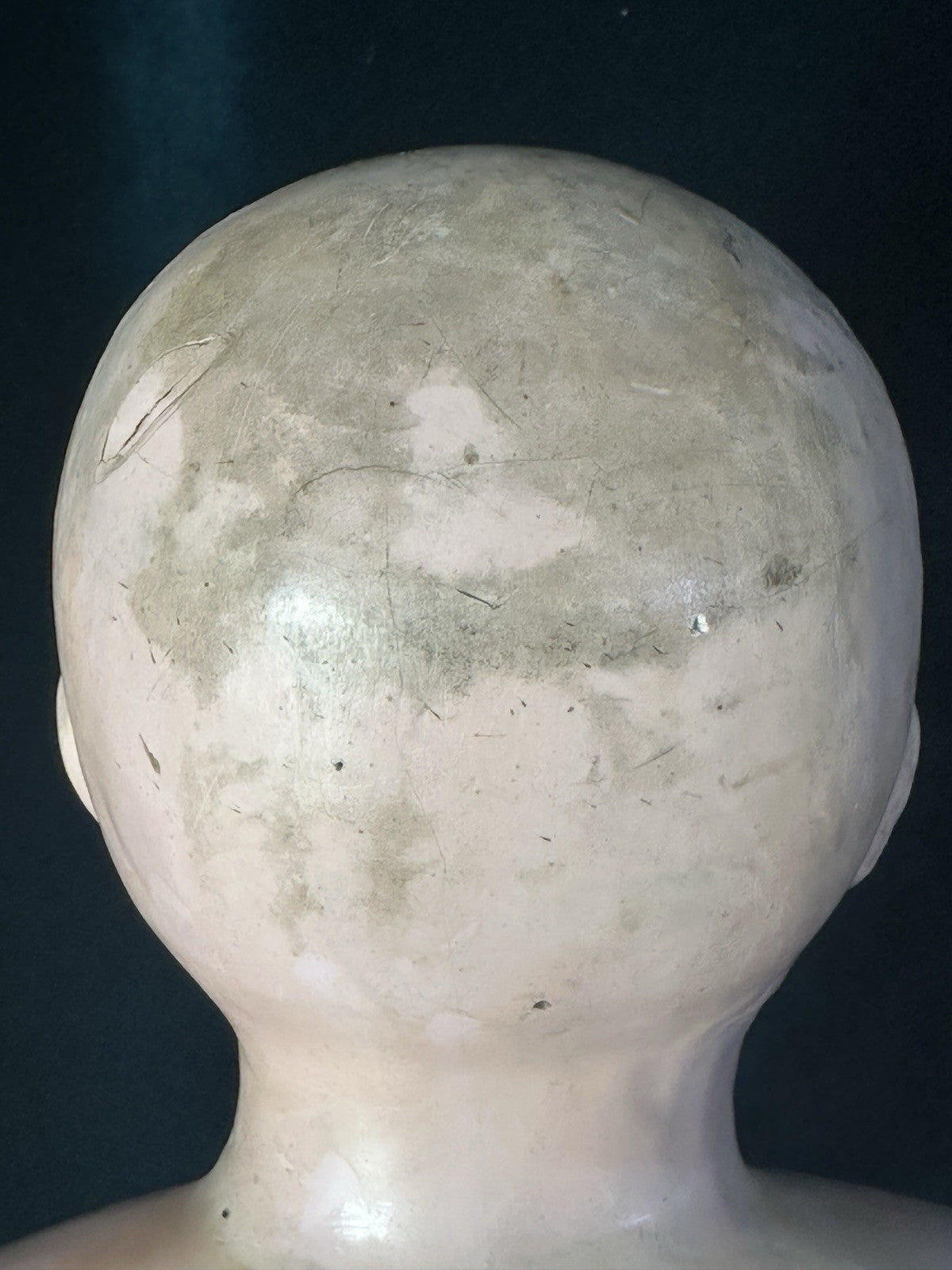 Antique German (?) Paper Mache 24” Doll with Glass Eyes