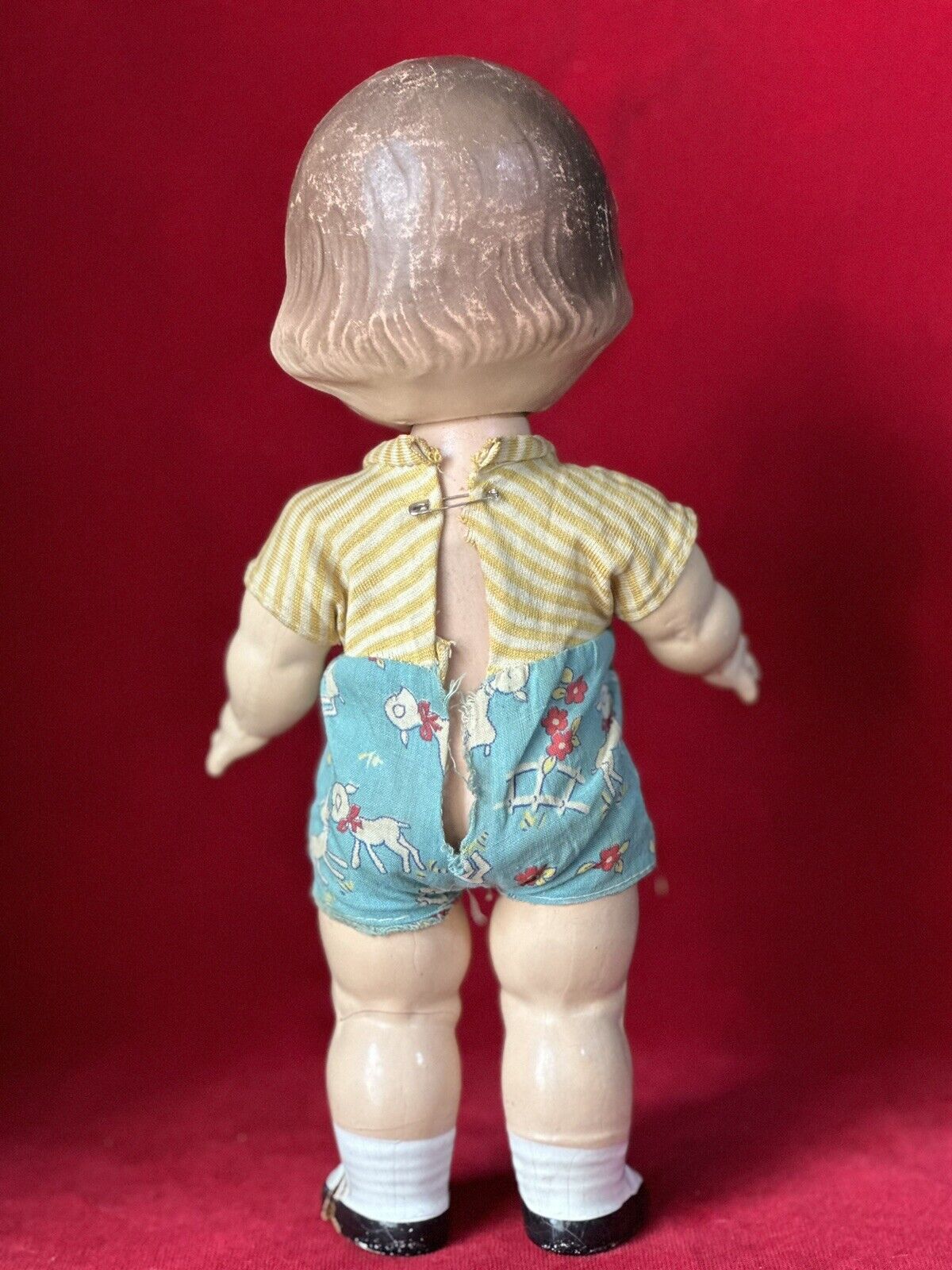 Antique 12” Horsman (?) Unmarked Composition Campbell Soup Kid Doll