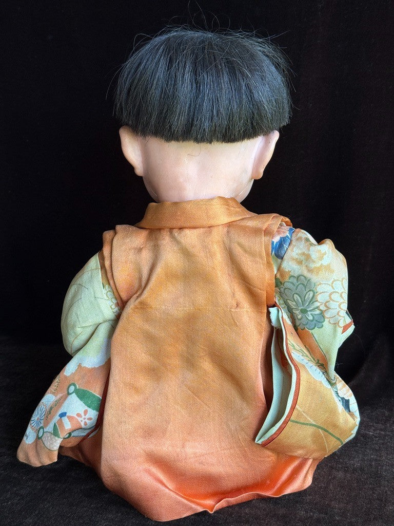 Antique Japanese 17.5” Ichimatsu Gofun Oriental Baby Doll