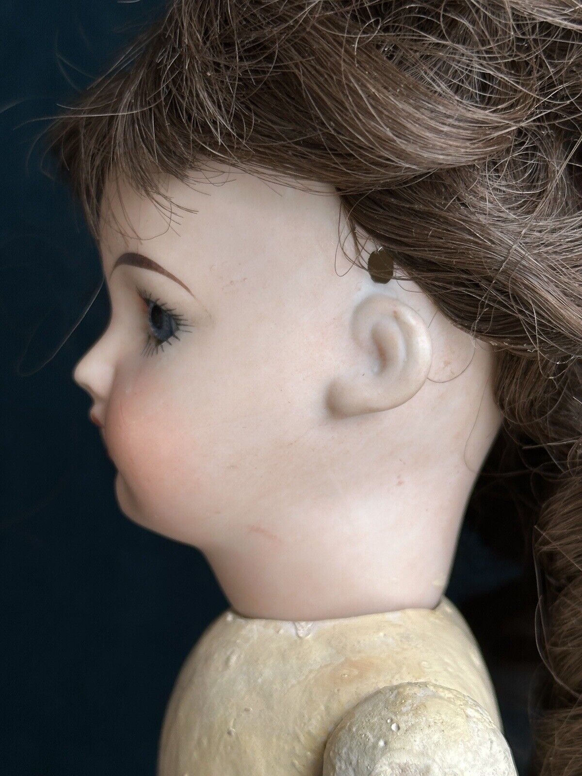 Antique German 12.5” Max Rader or Recknagel R DEP X Bisque Head Doll