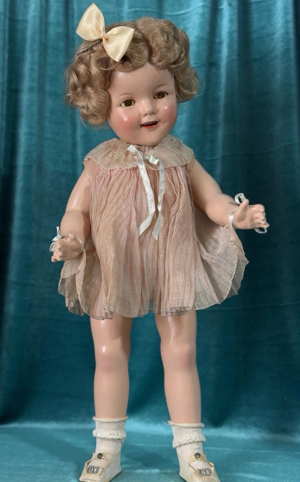 All Original Antique 1930’s Composition 21” Shirley Temple Doll by Ideal Company