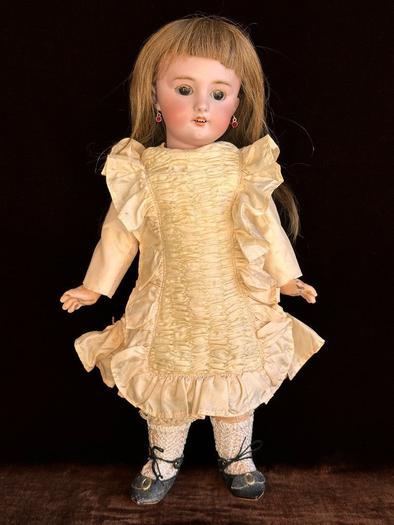 Antique German French 15” Tete Jumeau Dep Bisque Head Doll Working Crier