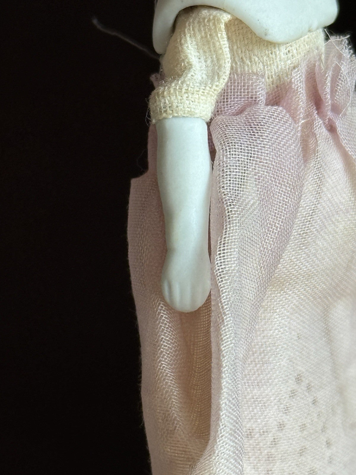 Lot of 2 Antique German 4"-4.25" Bisque Cloth Miniature Dollhouse China Dolls