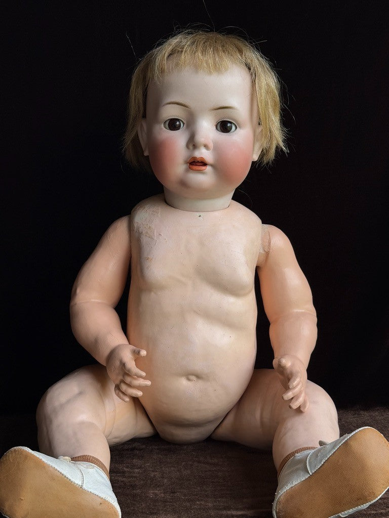Lifesize Antique German 25” Bahr & Proschild 678 Bisque Head Baby Doll