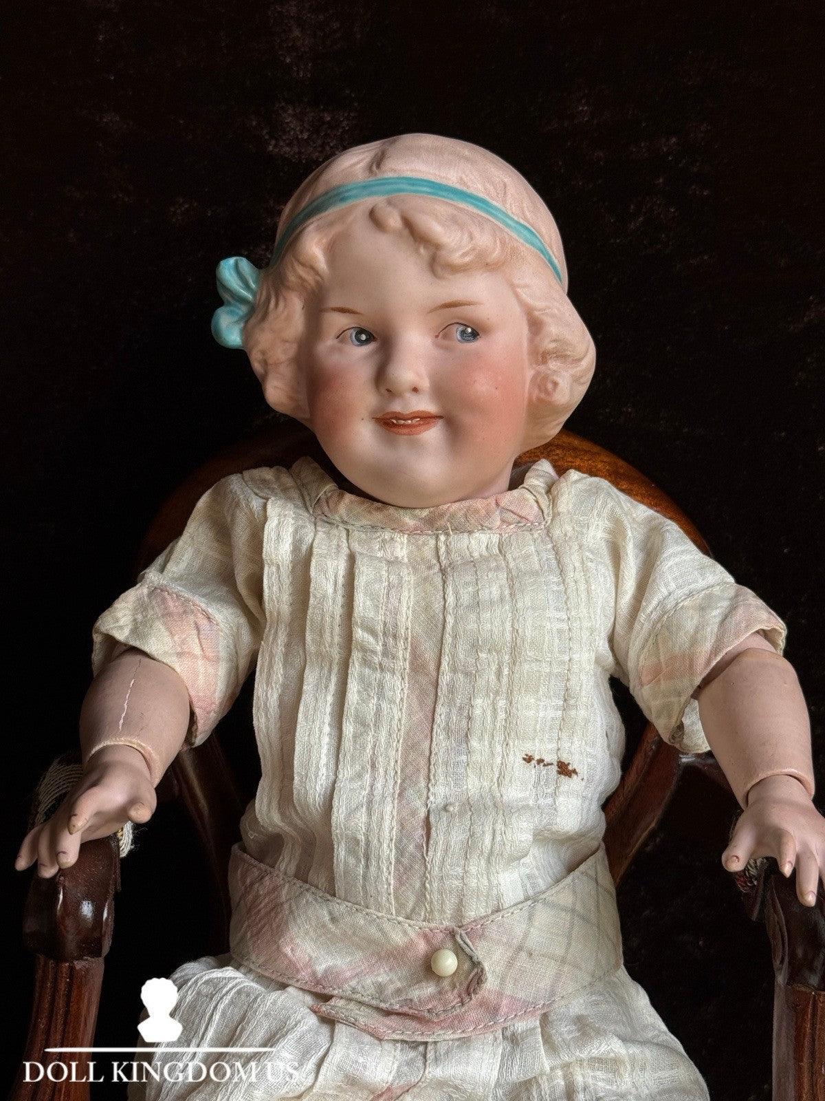 Antique German 12” Gebruder Heubach Coquette Bisque Head Character Girl Doll
