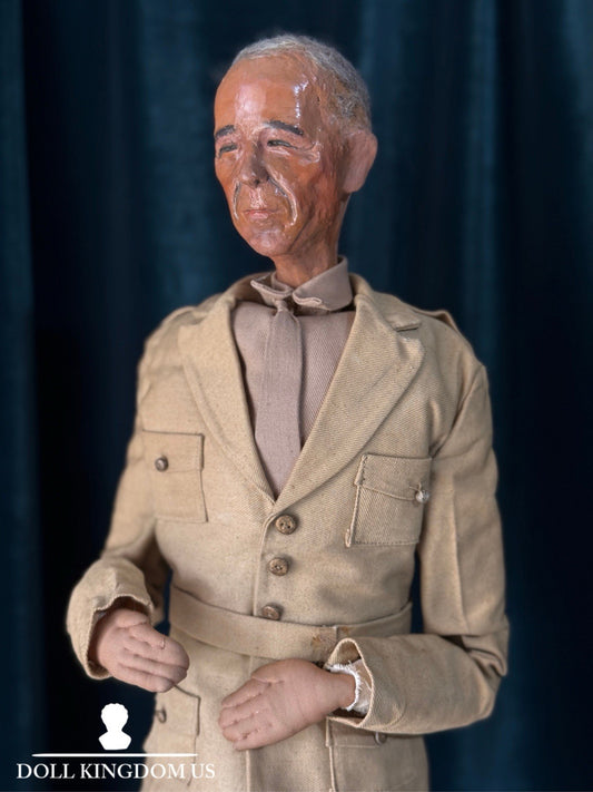 Character General Douglas MacArthur (?) 25” Stockinete Doll by Bernard Ravca (?)