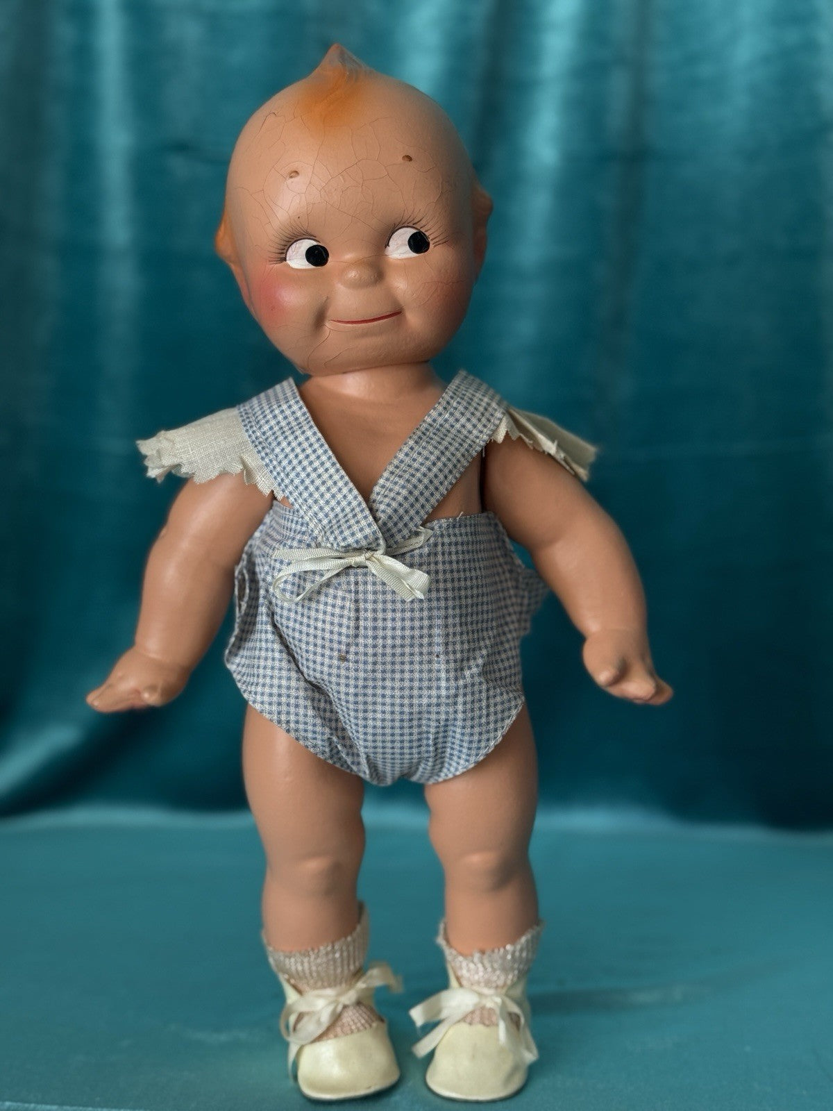 Antique 1930's Rose O'Neill Composition Cameo Kewpie Doll Original Outfit Tag