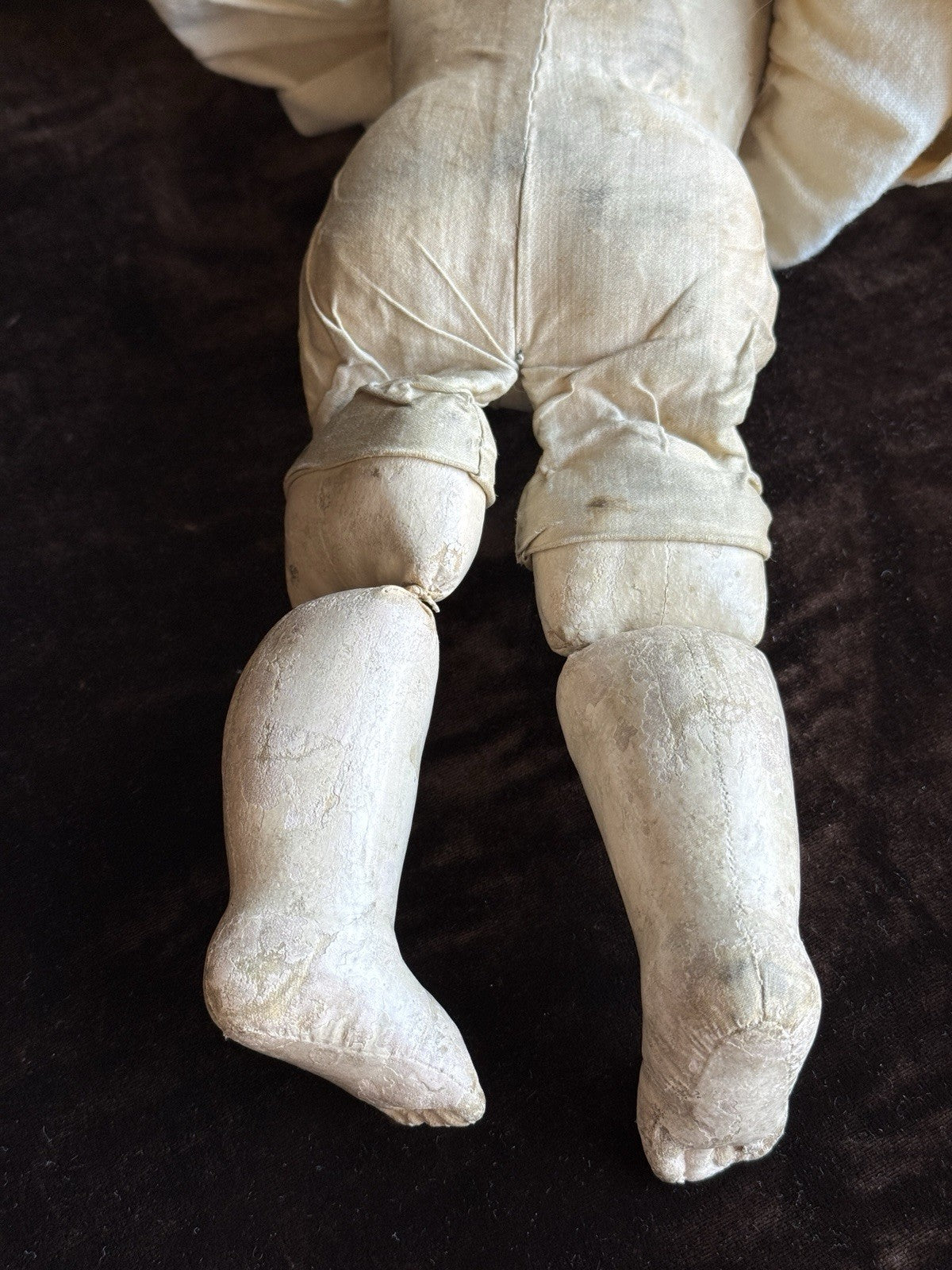 Antique American Martha Chase 15.5” Oil Painted Cloth Baby Doll