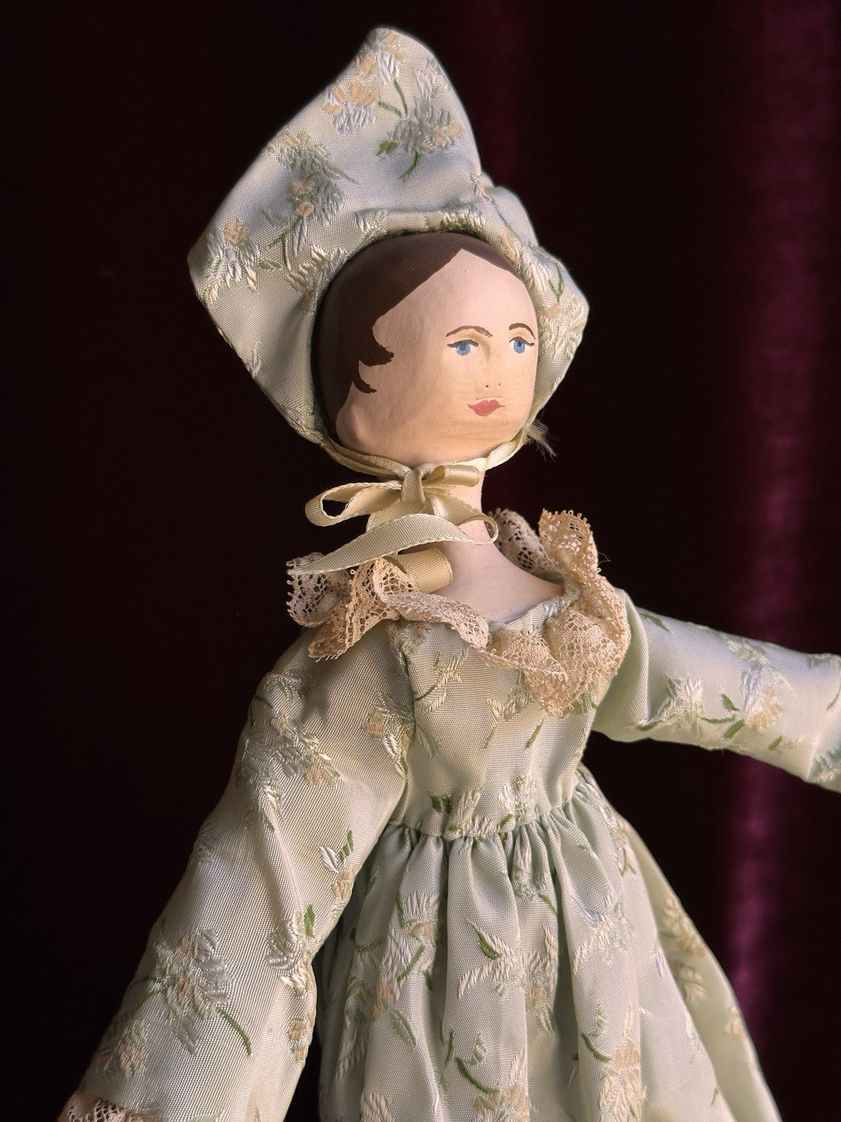 Hand-Carved 16.5” Peg-Jointed Grodnertal Style Wooden Reproduction Doll