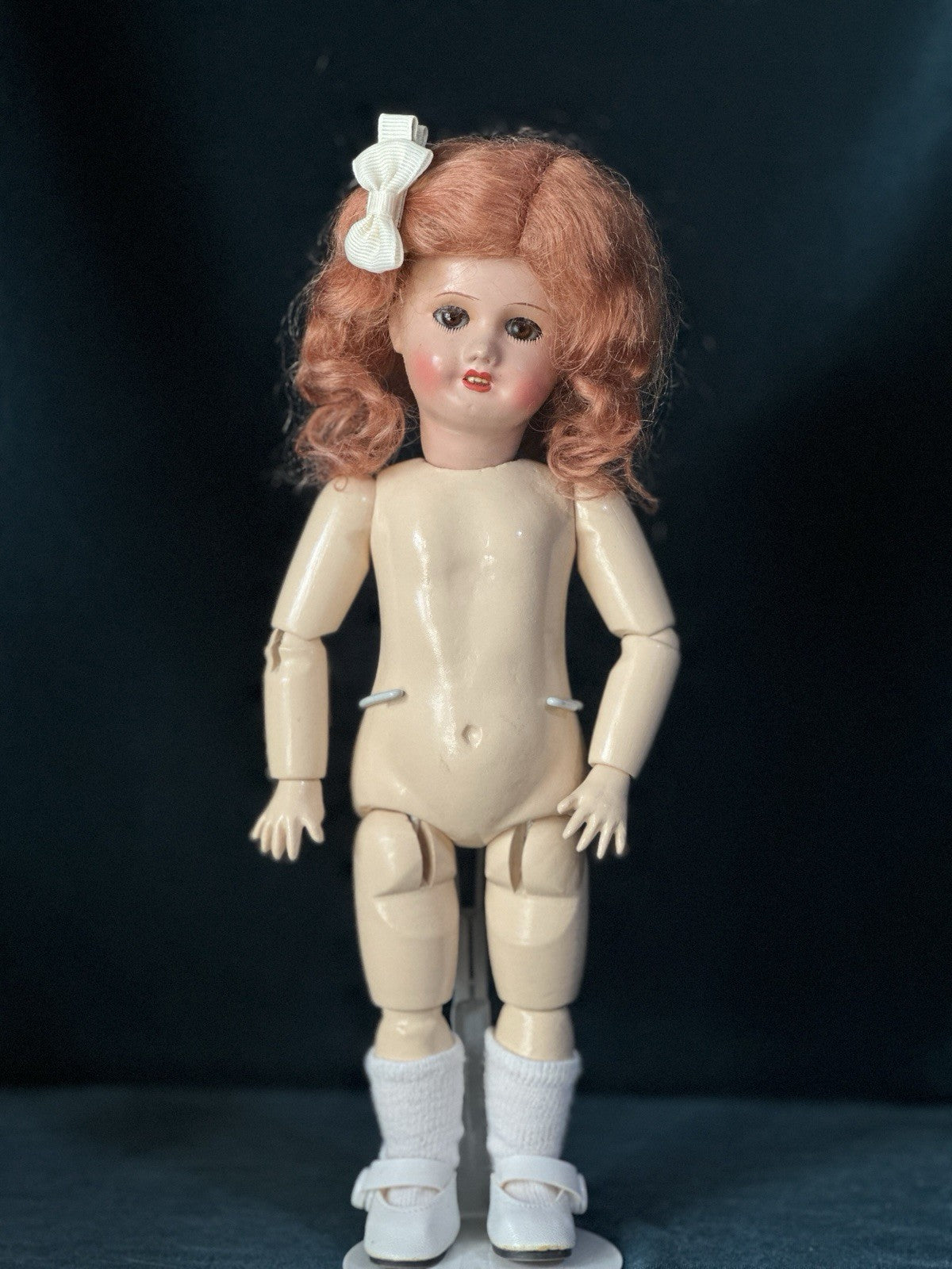 Antique French 10 3/4” Bleuette SFBJ France Papier Mache Head New Body Doll