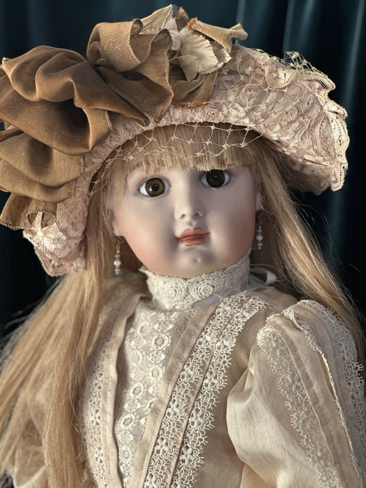 Vintage Artist Reproduction of Antique French Jumeau 30” Doll Porcelain Head