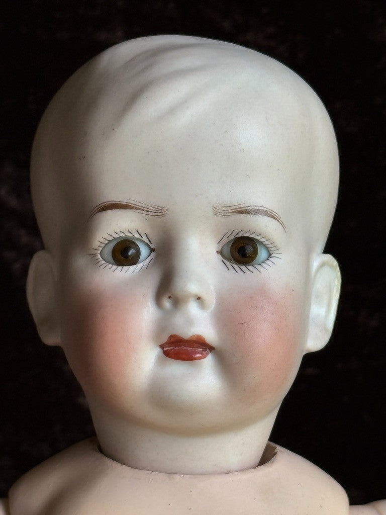 Antique German 15.5" Hertel Schwab Tommy Tucker Bisque Head Character Boy Doll