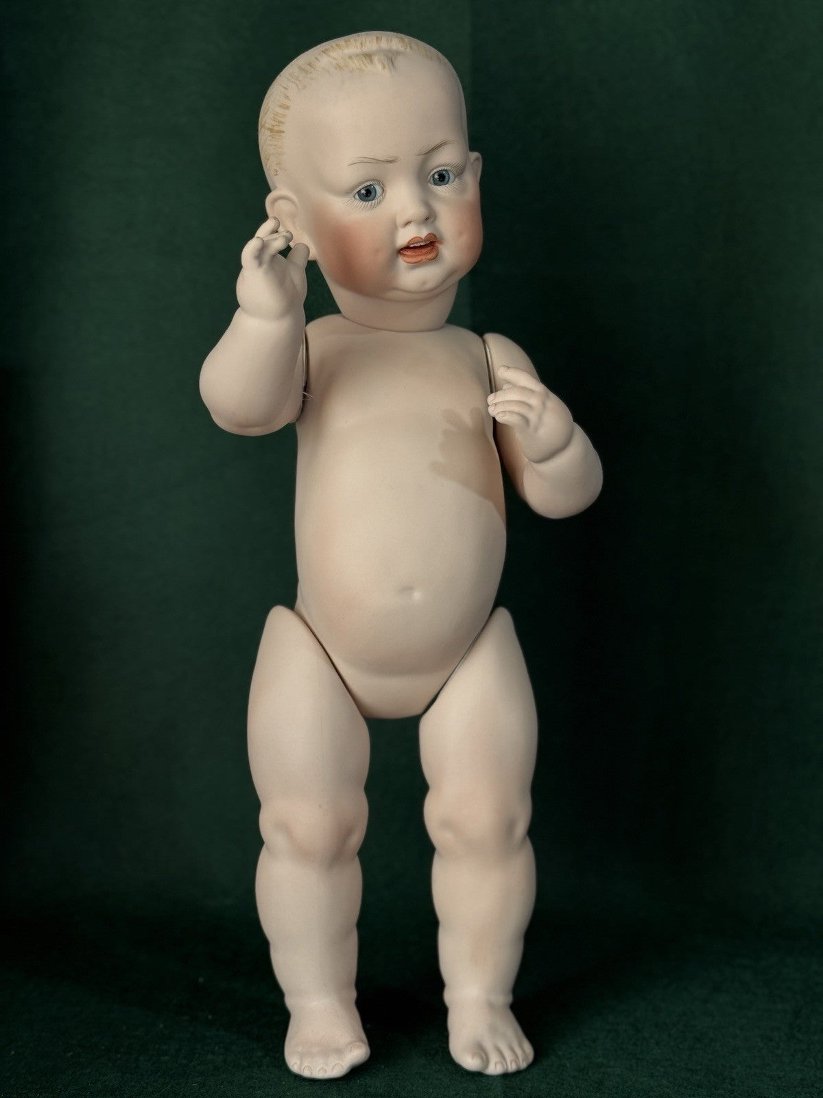 Porcelain Reproduction of Antique German Kestner Baby Boy 19” Doll