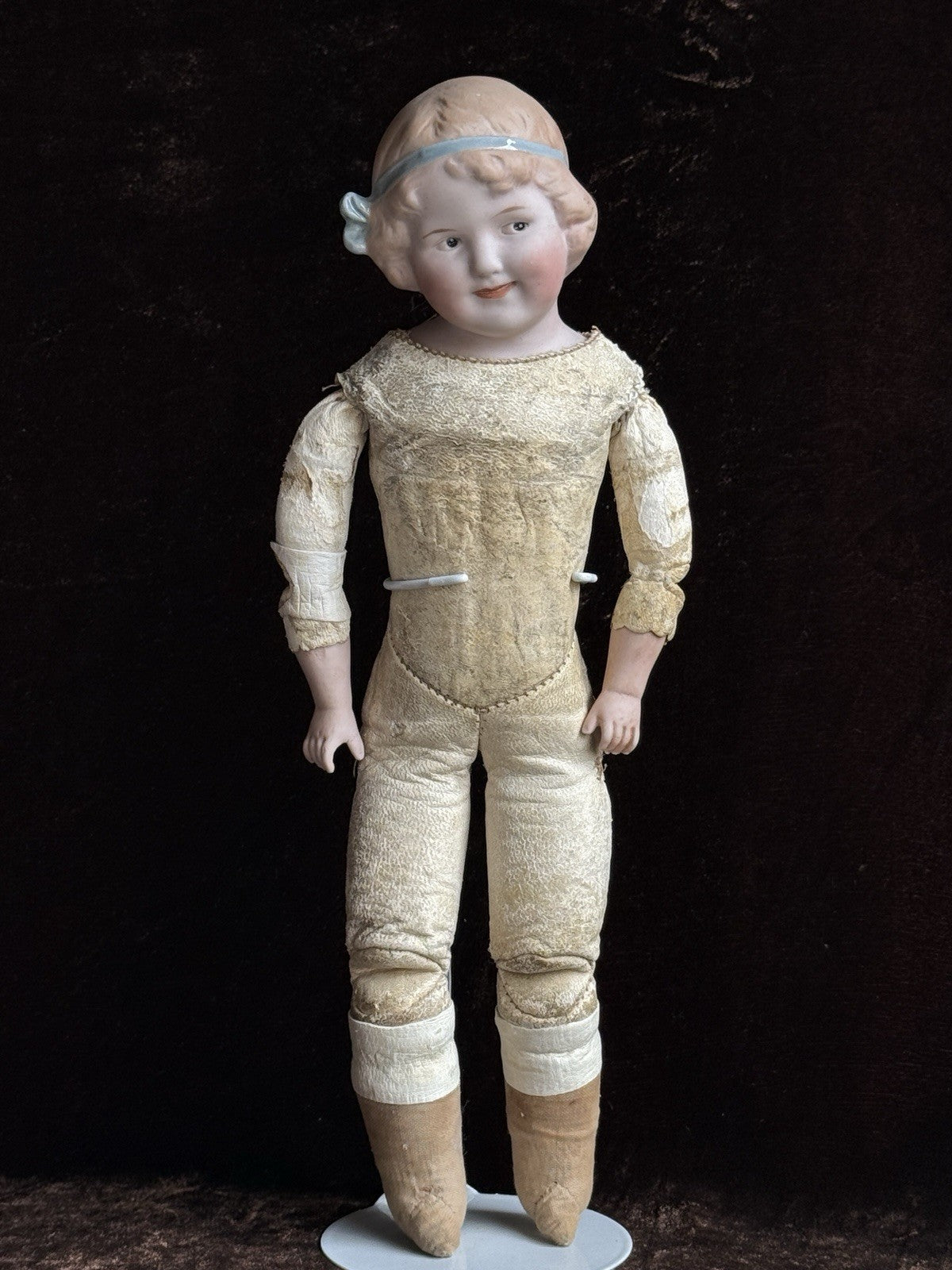 Antique German 11” Gebruder Heubach Coquette Bisque Shoulder Head Character Doll