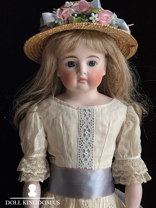 Antique German 20.5” Kling Solid Dome Bisque Shoulder Head Doll