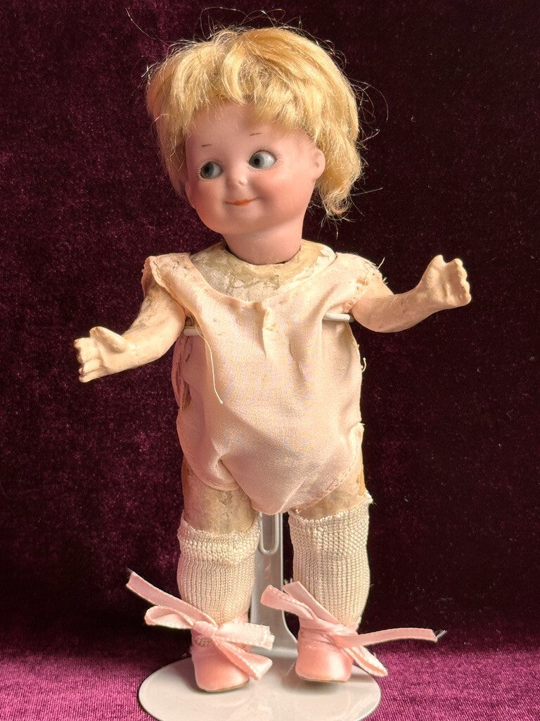 Antique German 7” Armand Marseille 253 Googly Eyes Bisque Head Doll