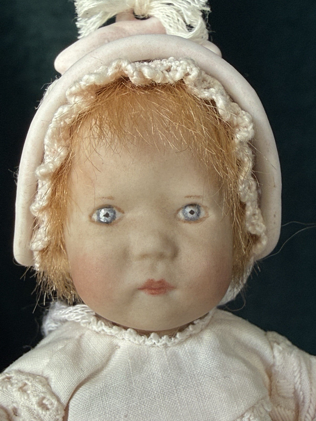 Rare All Porcelain Annette  Himstedt 5” Doll “Mili” Winzlingen Collection w/Pram