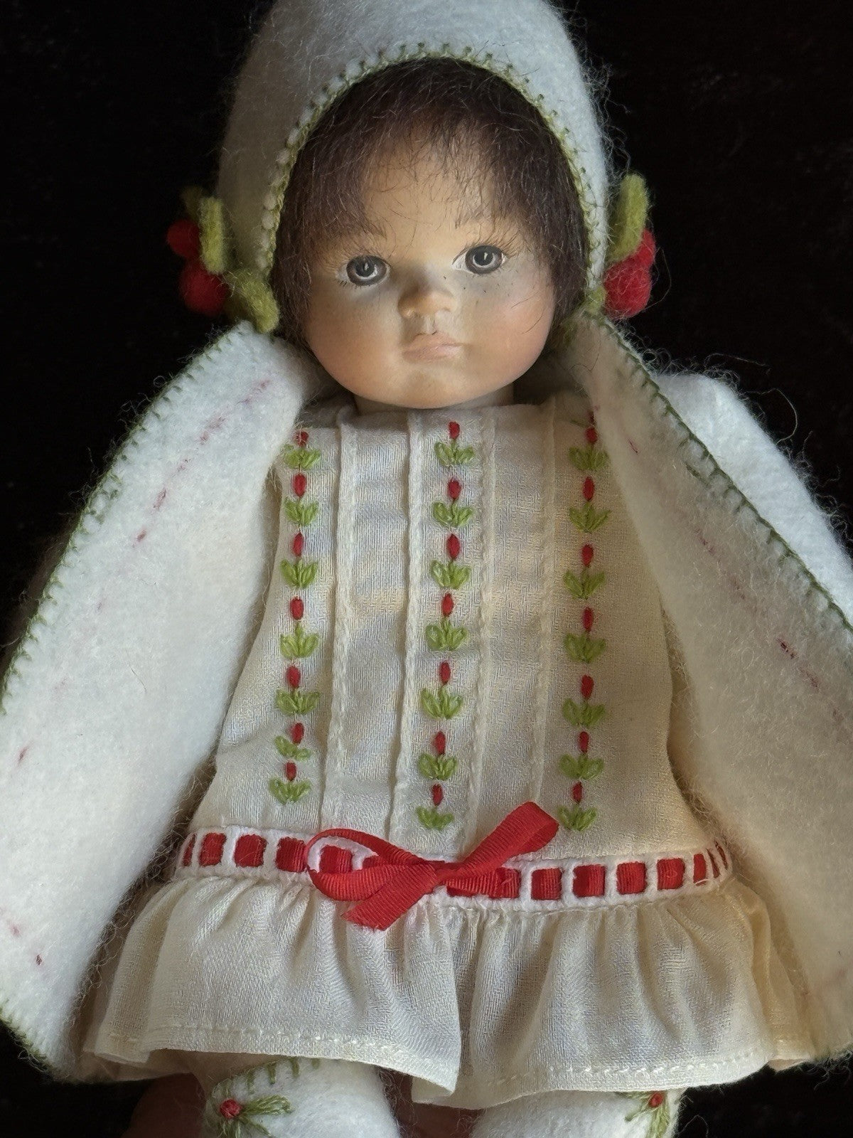 Collectible Erika Catellani 6” Carved Wooden Baby Doll Irma LE 25