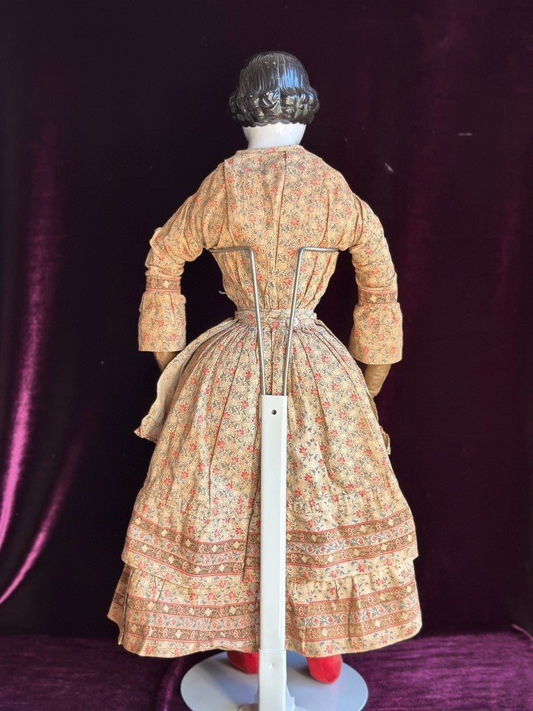 Large Antique German 26.5” Kestner Flat Top China Shoulder Head Doll