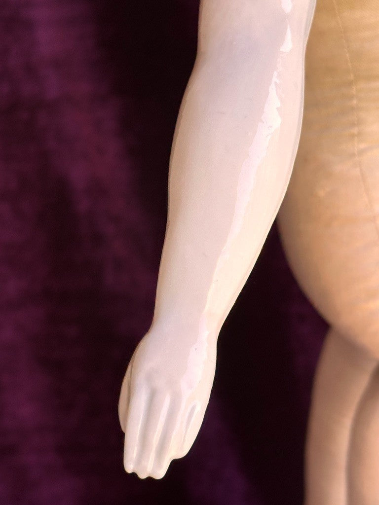 Large Antique German 23" Greiner Style Exposed Ears China Head Doll