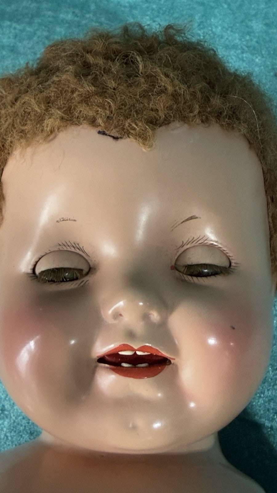 Rare Antique 1928 Effanbee Composition Patsy Ann doll 18” Doll Caracul Hair