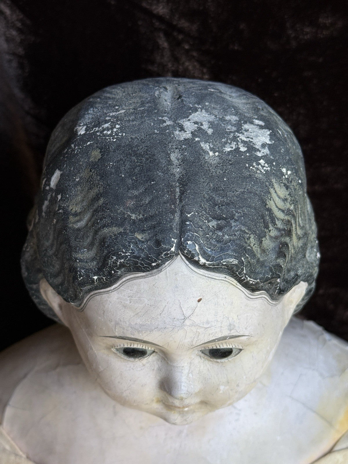 Large Antique American/German 25.5” Greiner Style Papier Mache Glass Eyes Doll