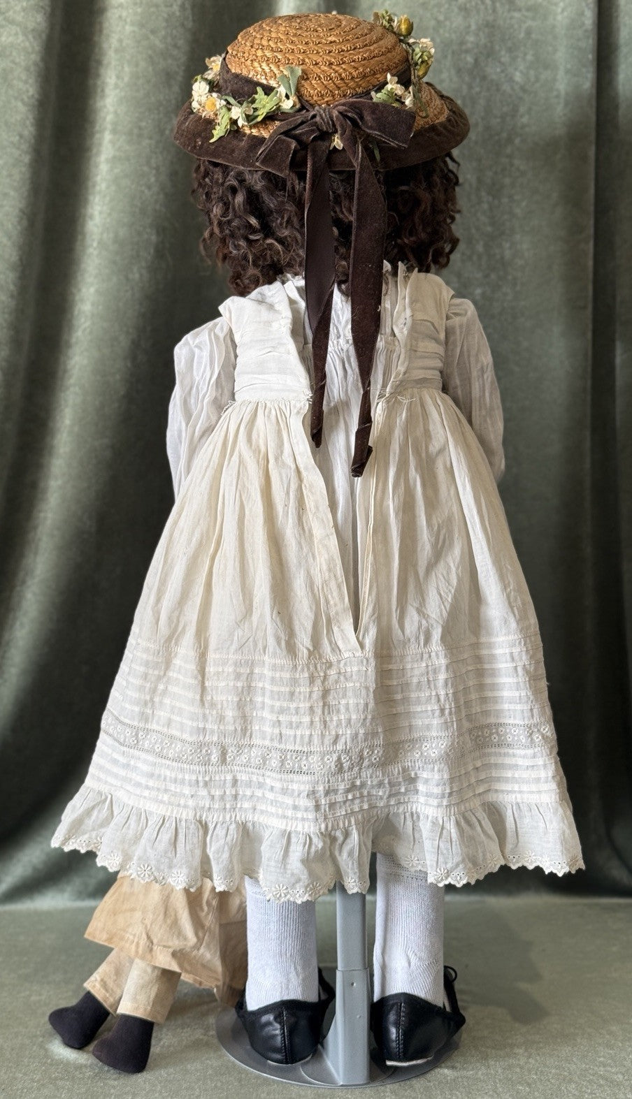 OOAK (?) Handmade Papier-mâché Like AA 29” Doll with Her Toy Doll