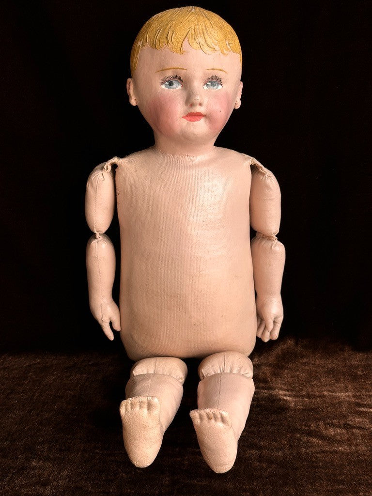 Antique American Martha Chase 20" Oil Painted Cloth Hospital Baby Doll Stumped