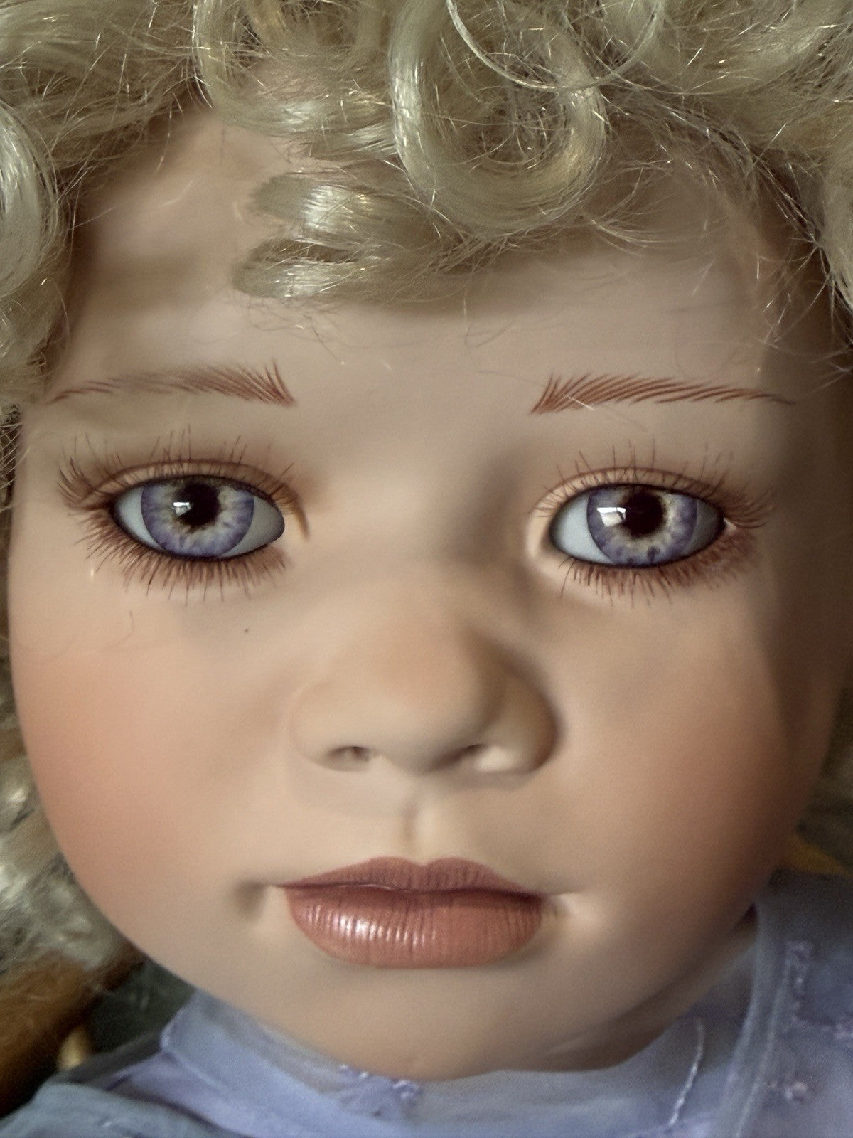 Collectible Porcelain 33” Doll “Susannah” by Christine Orange Tag