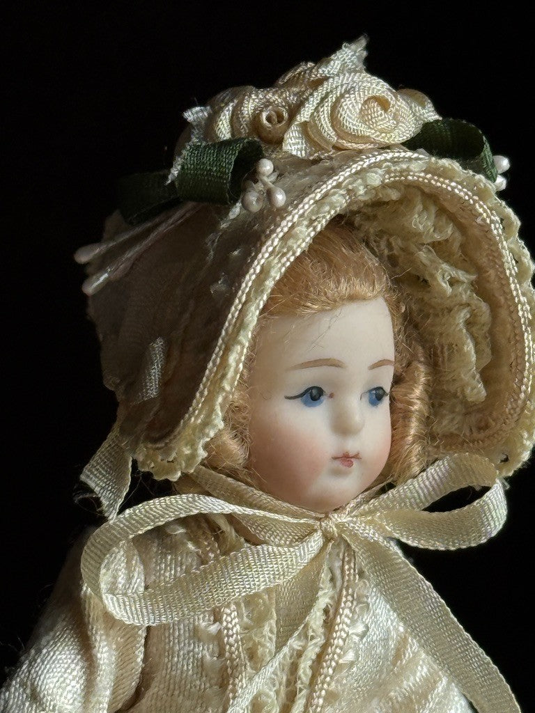 Miniature Artist 4” Porcelain Victorian Dollhouse Girl Doll