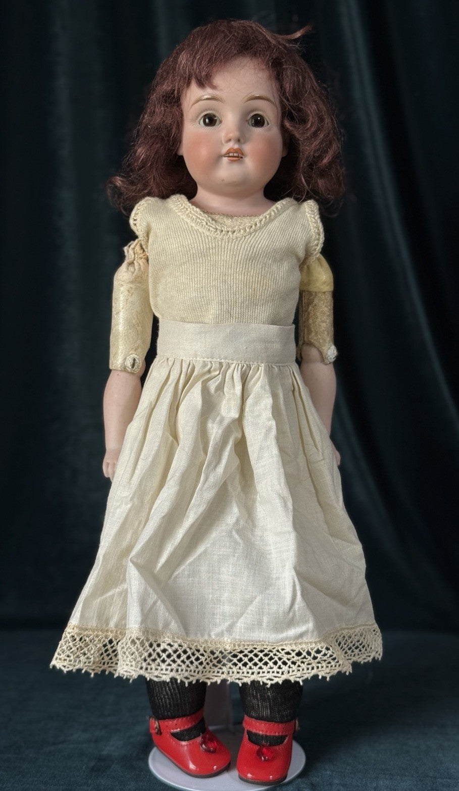Antique German 15” Kestner 154 Dep 5 Doll Bisque Head Leather Kid Body
