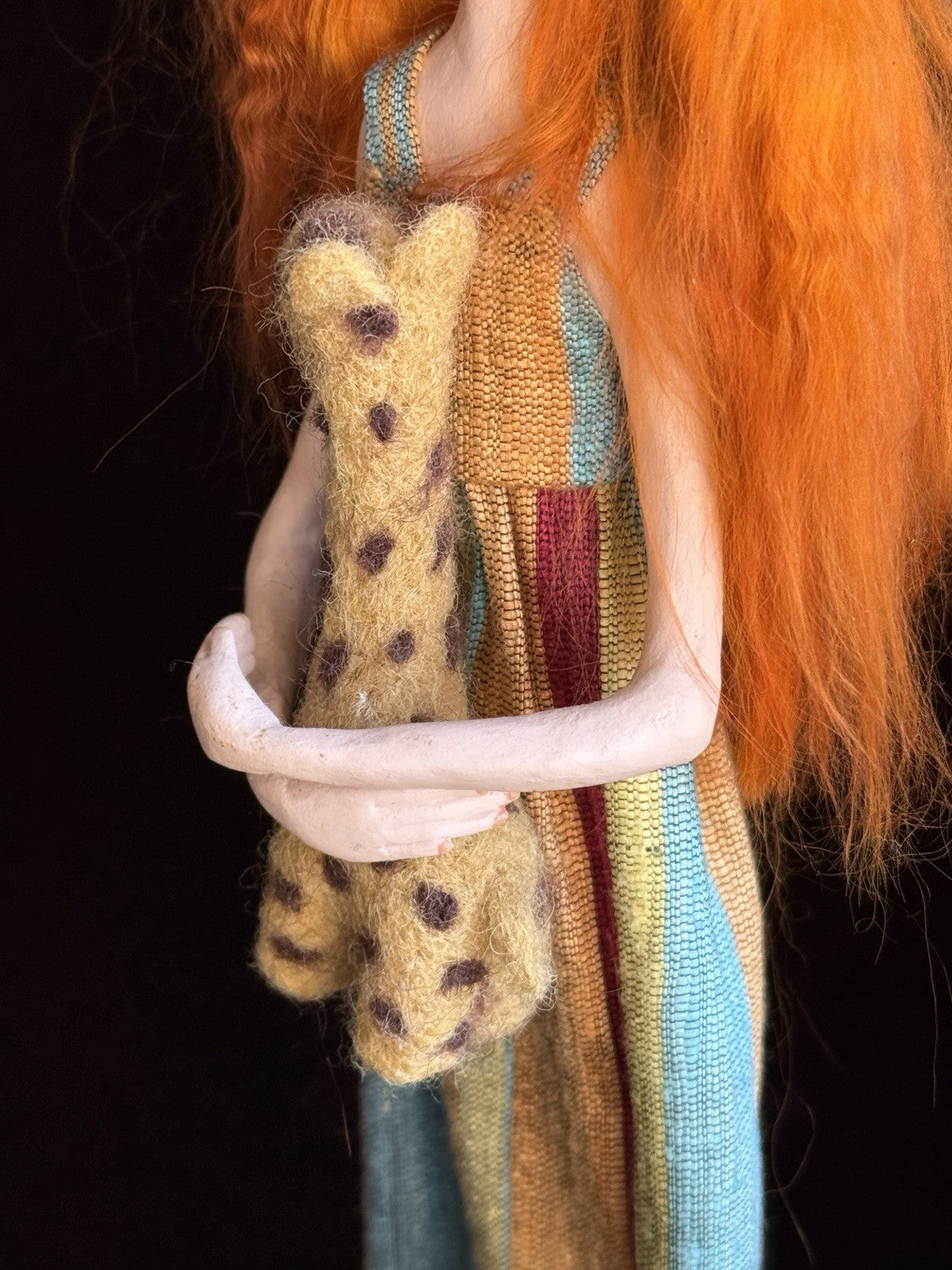 OOAK Artist 13” Mixed Media Paper Clay Doll by Barbara Lee Bosco