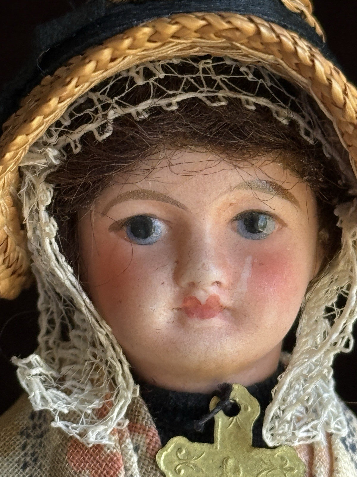 Antique French 5” SFBJ 301 Bisque Head Dollhouse Doll