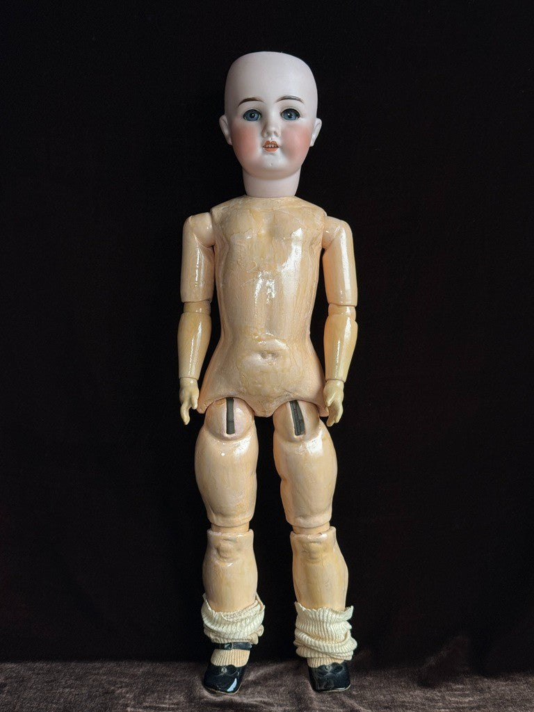 Antique German 22” Goebel B3 Bisque Head Composition Body Doll