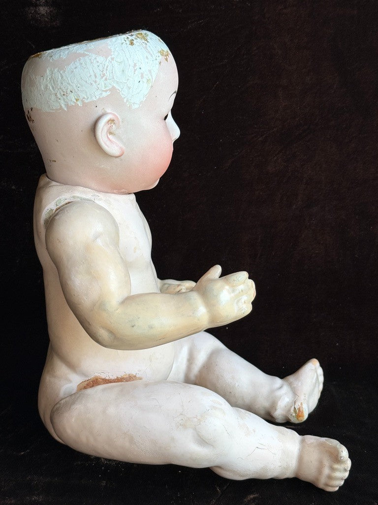 Rare Japanese 18" Yamato Nippon Oriental Asian Bisque Head Baby Doll