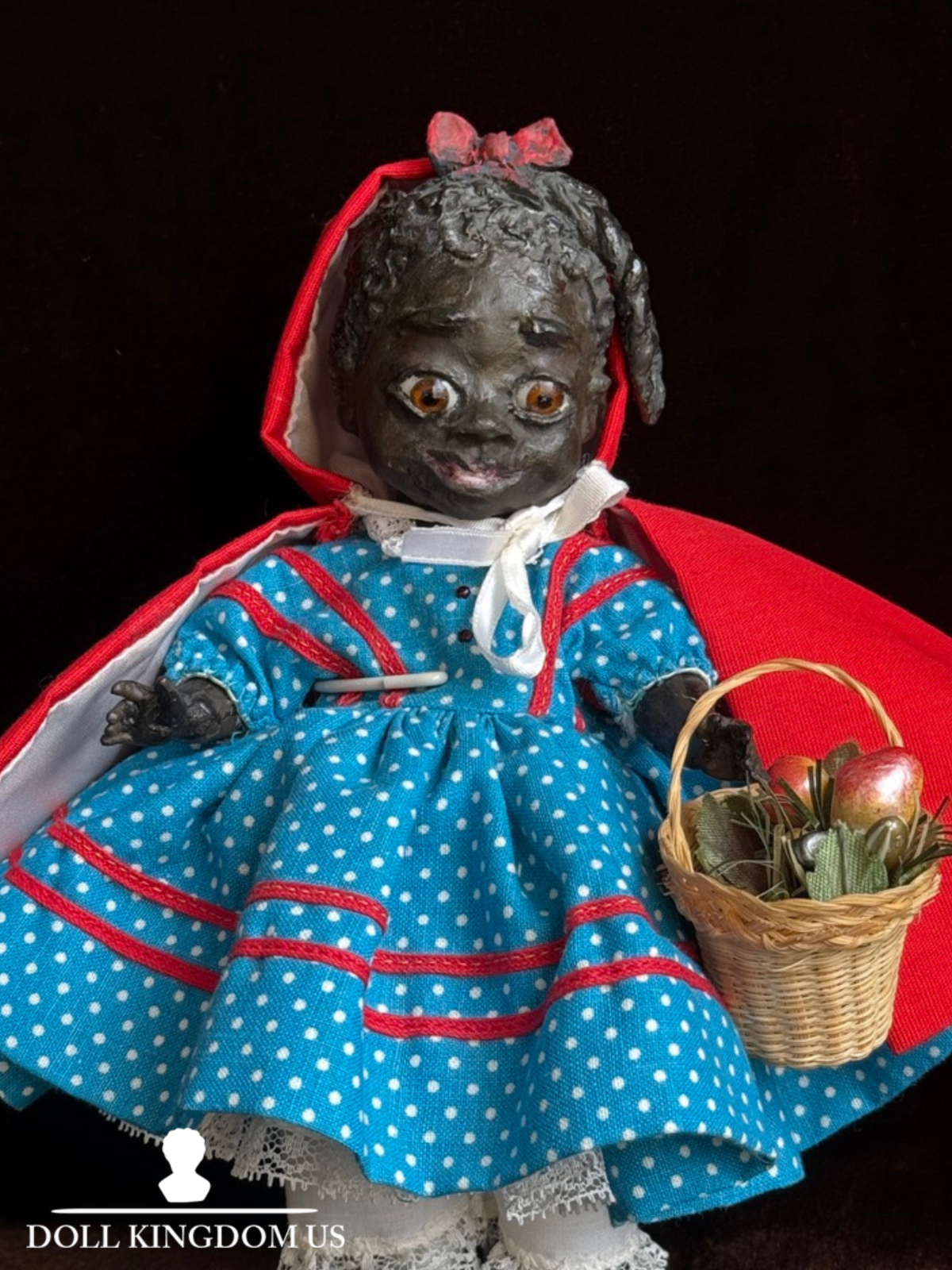 OOAK Artist Mixed Media African American Red Riding Hood Leo Moss Inspired Doll