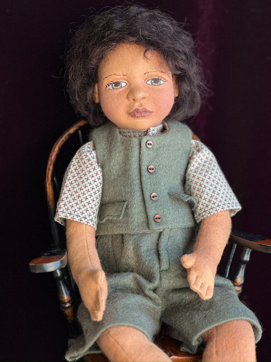 Collectible 18" Maggie lacono David Felt Cloth Boy Doll LE 25