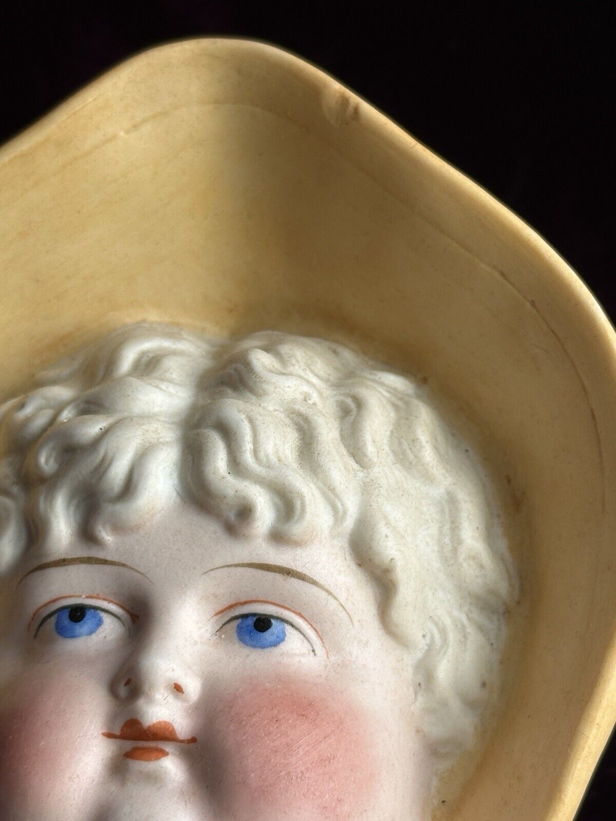 Rare Large Antique German 23” Hertwig (?) Molded Bonnet Bisque Head Parian Doll