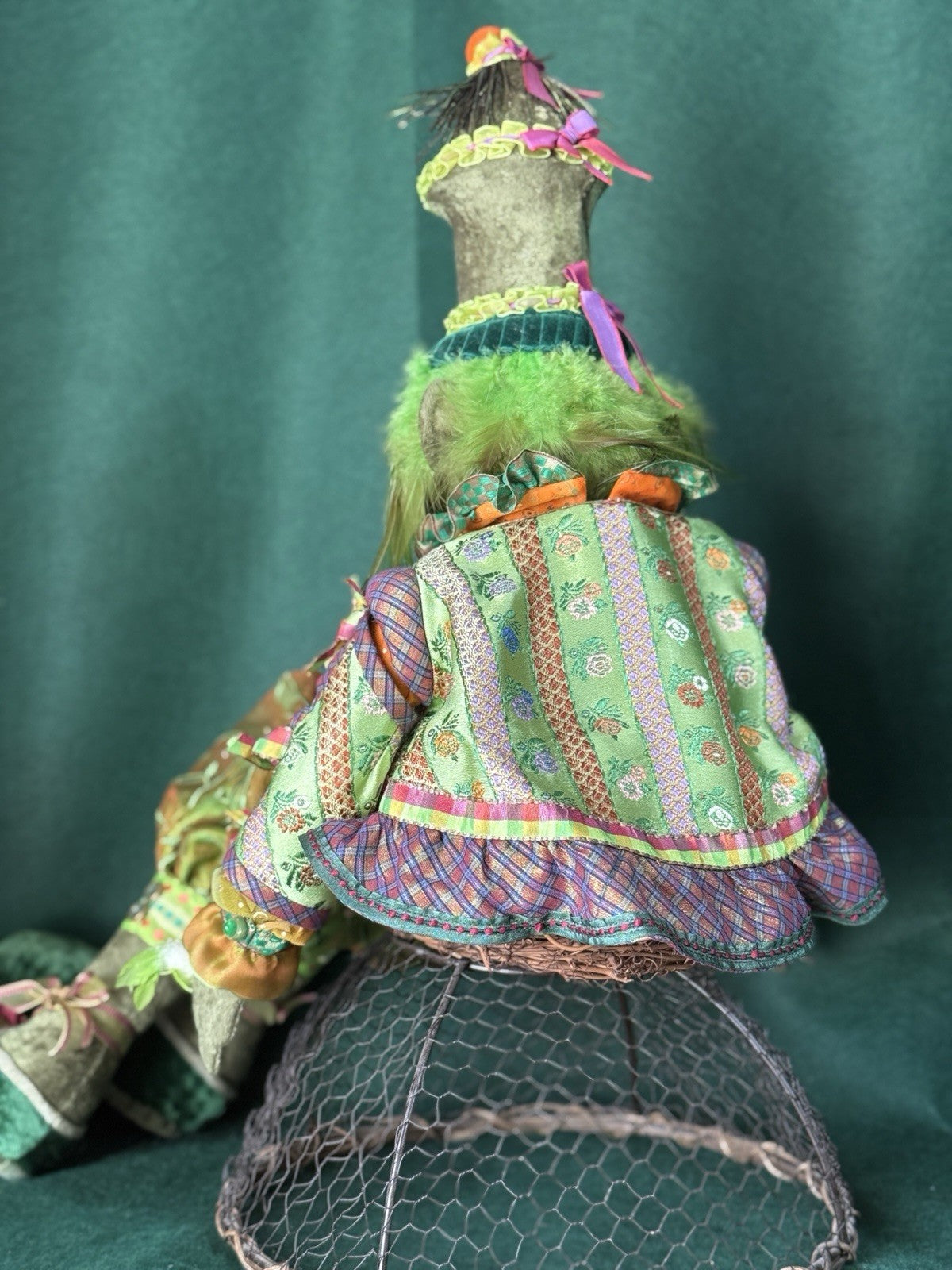 OOAK NIADA Artist Donna May Robinson Cloth Oil Painted Clown “Perch” 18” Doll