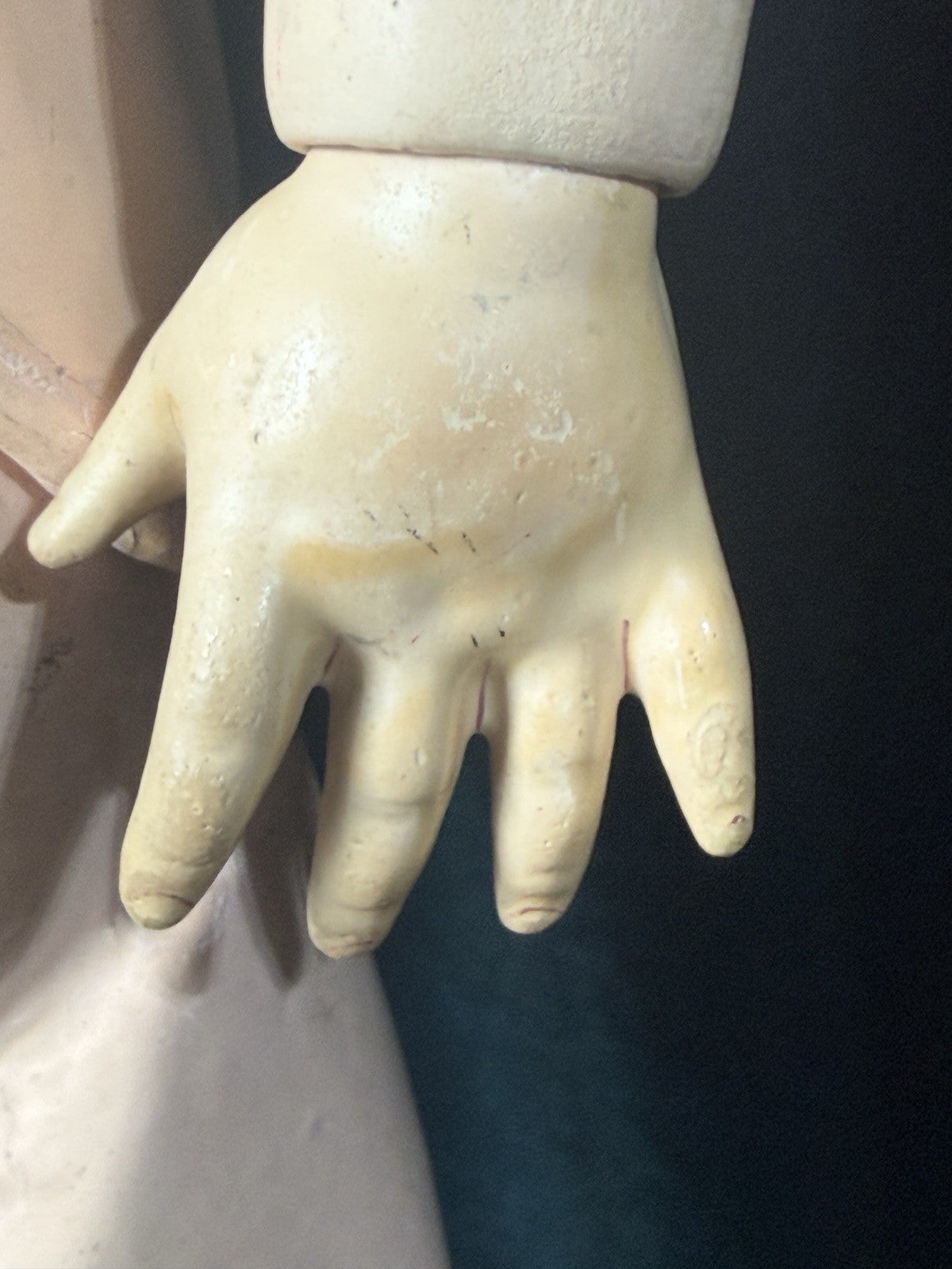 Antique German Walkure 30” Doll Bisque Head Composition Body