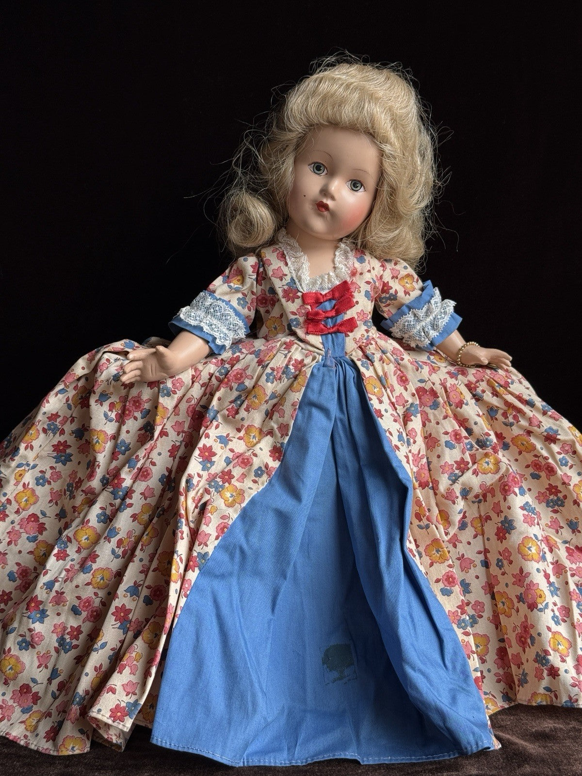 Vintage Effanbee 15.5” Composition Anne Shirley Colonial Prosperity 1711 Doll