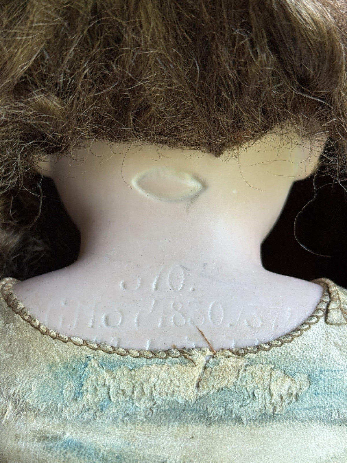 Antique German 23” Armand Marseille 370 Bisque Shoulder Head Leather Body Doll