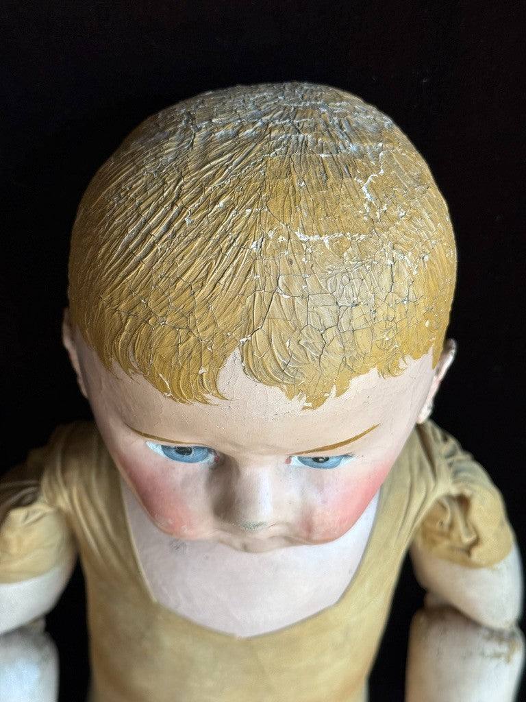 Large Antique American Martha Chase 24" Oil Painted Cloth Baby Doll