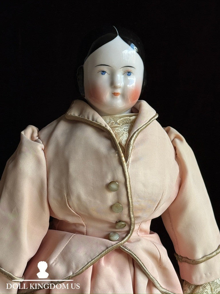 Antique German 20” Covered Wagon China Head Doll