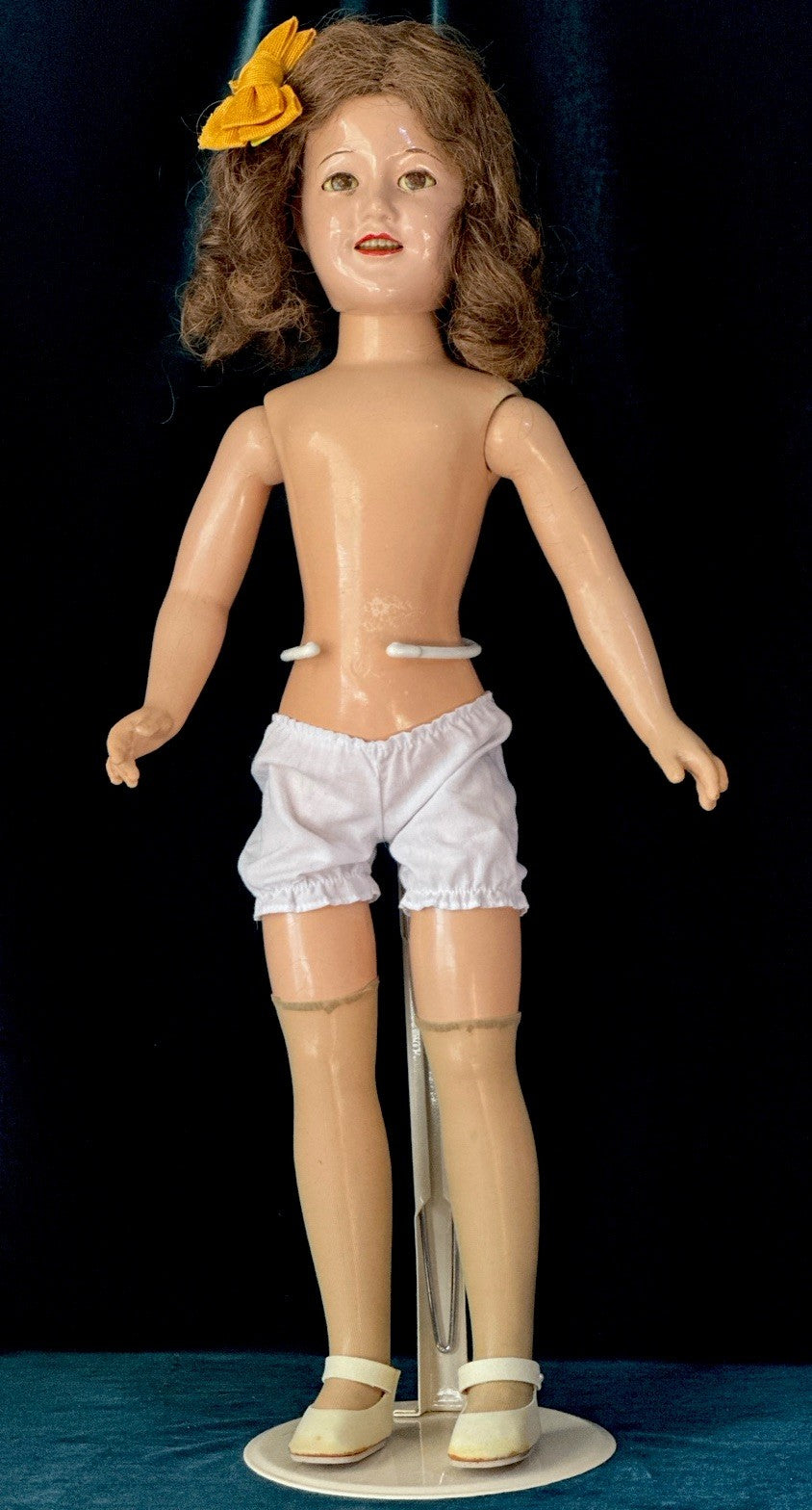 Large 24” Vintage 1940’s Composition  Deanna Durbin Doll by Ideal Company