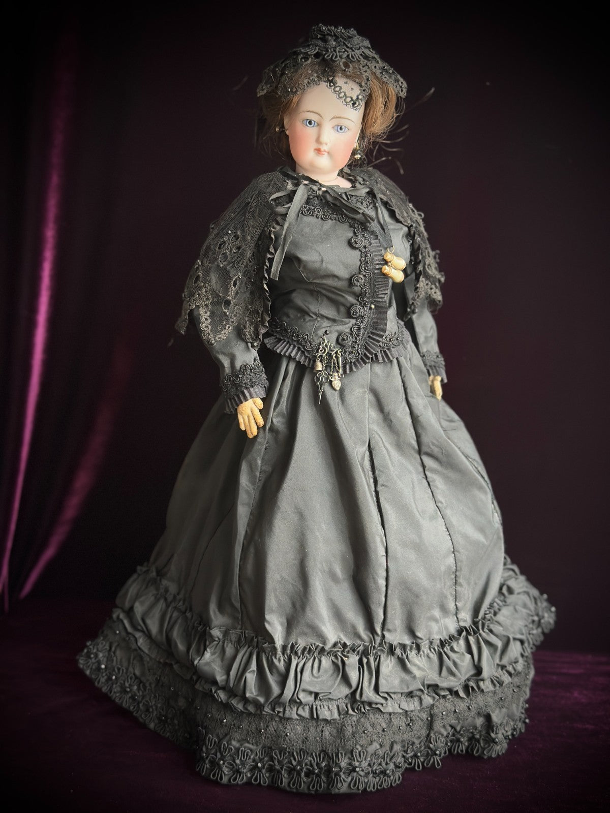 Antique French 18” Francis Gaultier Bisque Head Fashion Bebe Doll with Extras