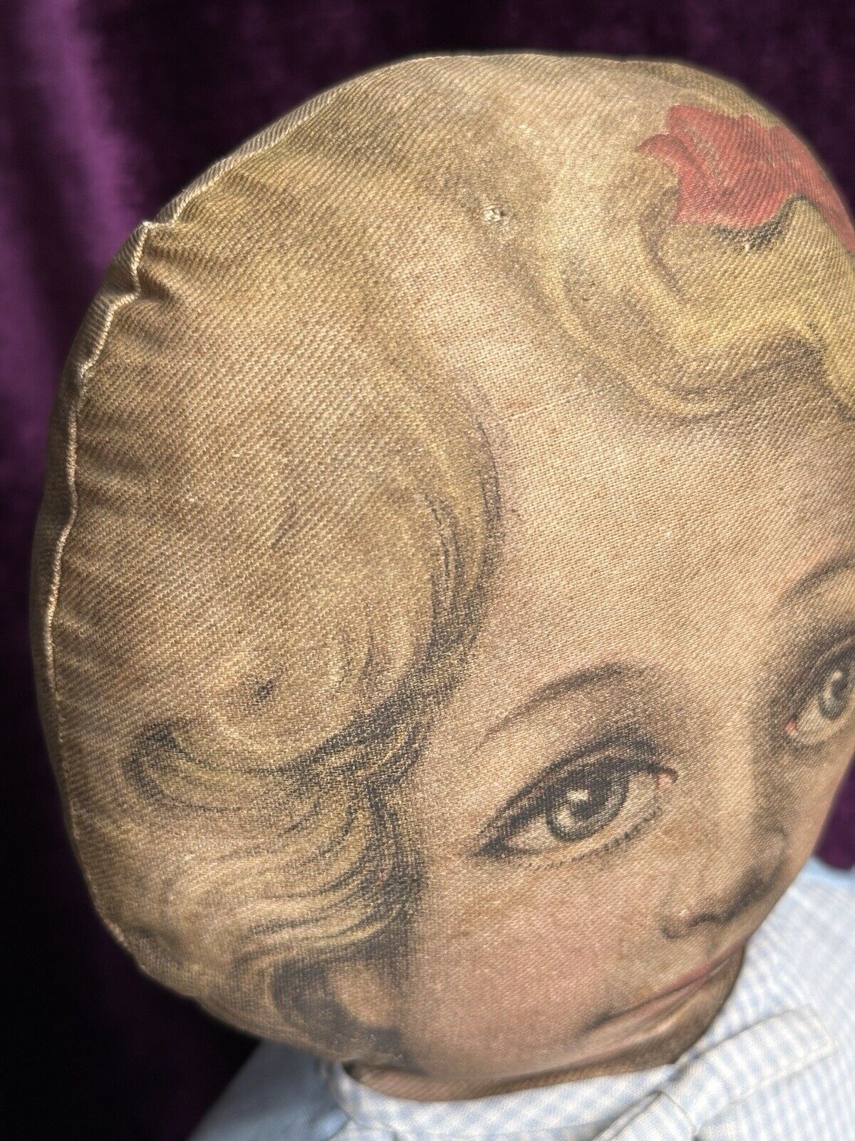Antique Large 25” Art Fabric Mills Merrie Marie Lithograph Cloth Rag Doll