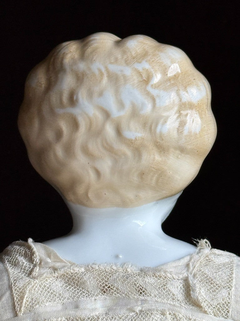 Antique German Hertwig 16” Lowbrow China Shoulder Head Doll