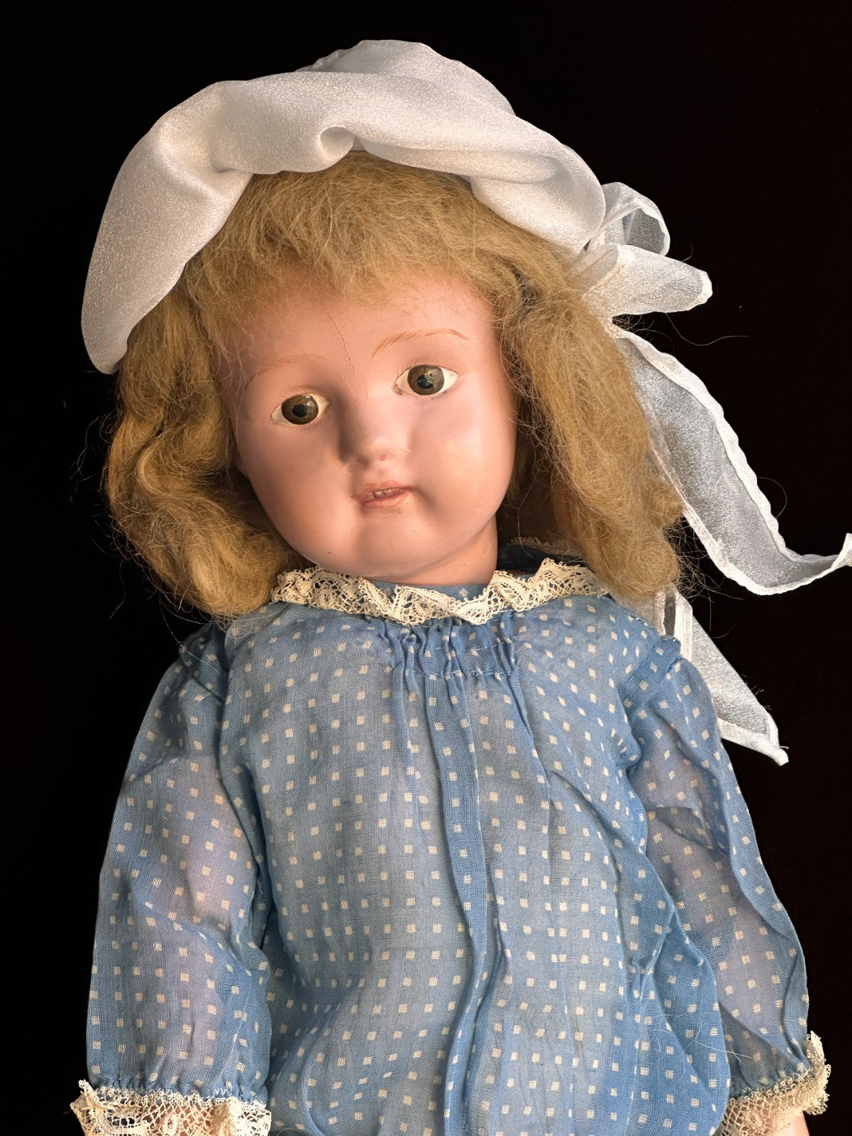 Large Antique American 22.5” Schoenhut Wooden Jointed Miss Dolly Doll