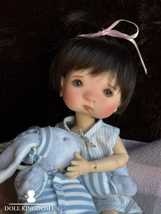 Rare Meadow Tella 11.5" BJD Resin Full Set Doll Dressed with Teddy Bear /Blanket